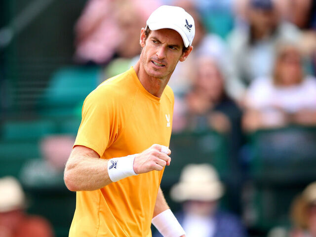 Andy Murray reacts during the Men's singles final match against Arthur Cazaux during day seven of the Rothesay Open 2023 at the Nottingham Tennis Centre. Picture date: Sunday June 18, 2023.