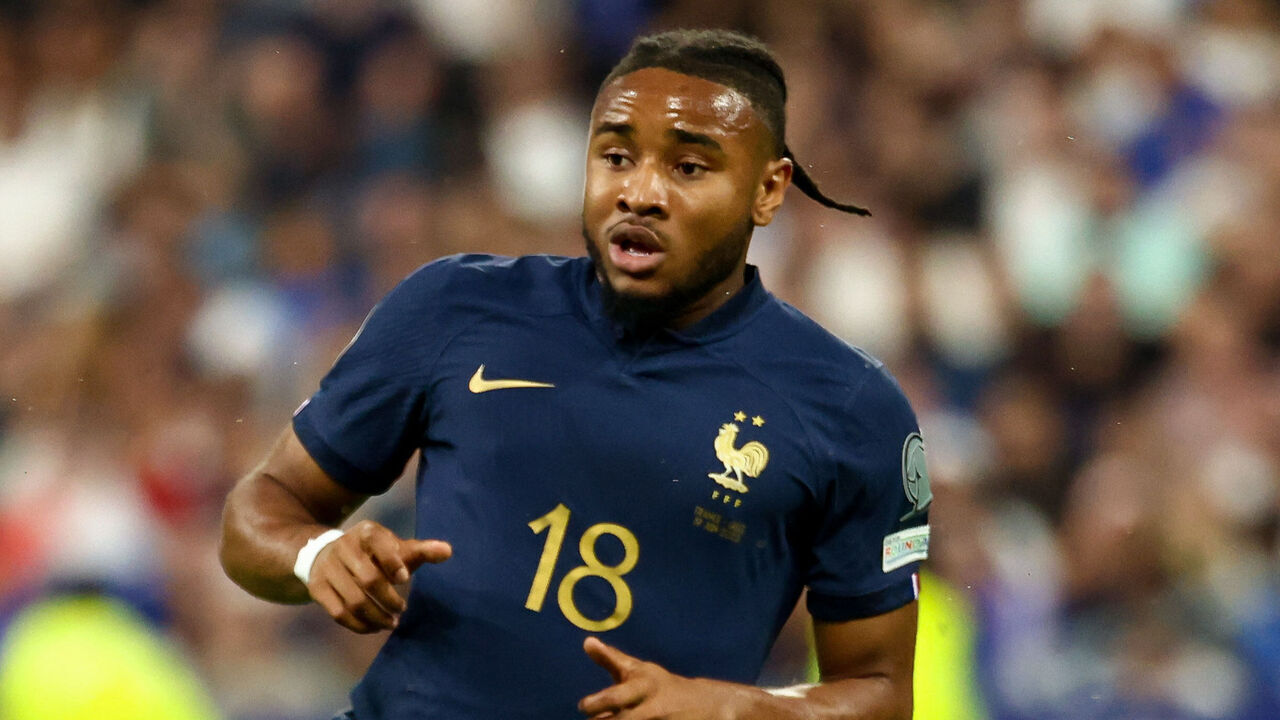 SAINT-DENIS, FRANCE - JUNE 19: Christopher Nkunku of France looks on during the UEFA EURO 2024 qualifying round group B match between France and Greece at Stade de France on June 19, 2023 in Saint-Denis, France.