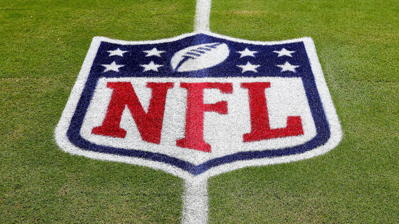 MIAMI GARDENS, FLORIDA - DECEMBER 25: The NFL logo is seen on the field prior to a game between the Green Bay Packers and Miami Dolphins at Hard Rock Stadium on December 25, 2022 in Miami Gardens, Florida.