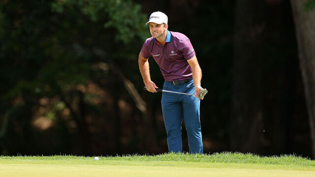 CROMWELL, CONNECTICUT - JUNE 22: Denny McCarthy of the United States prepares to putt on the 14th green during the first round of the Travelers Championship at TPC River Highlands on June 22, 2023 in Cromwell, Connecticut.