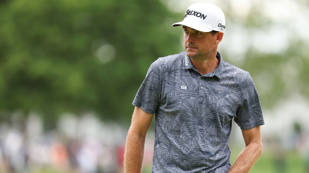CROMWELL, CONNECTICUT - JUNE 23: Keegan Bradley of the United States looks on from the sixth green during the second round of the Travelers Championship at TPC River Highlands on June 23, 2023 in Cromwell, Connecticut.