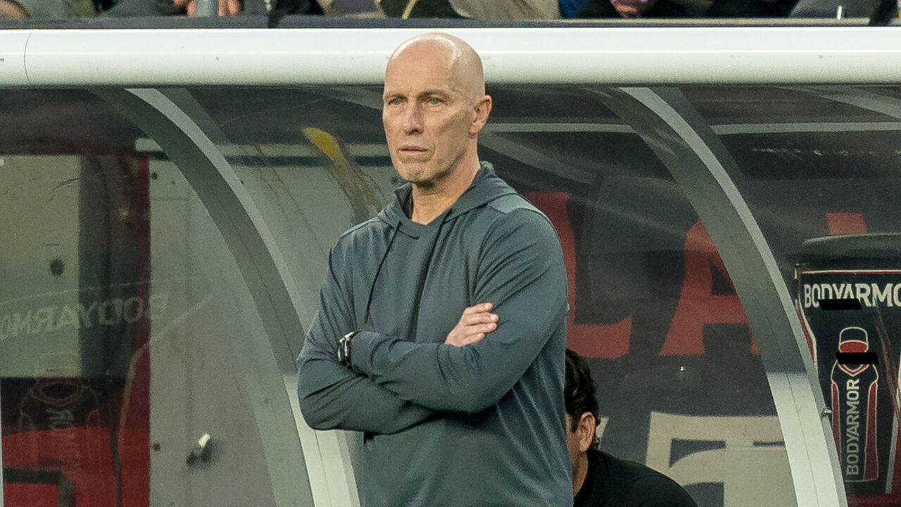 FOXBOROUGH, MA - JUNE 24: Toronto FC coach Bob Bradley during a game between Toronto FC and New England Revolution at Gillette Stadium on June 24, 2023 in Foxborough, Massachusetts. .