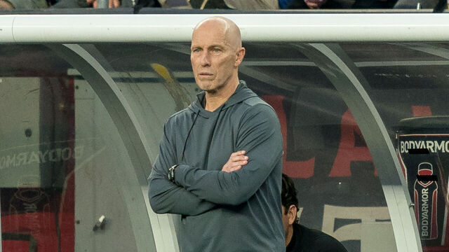 FOXBOROUGH, MA - JUNE 24: Toronto FC coach Bob Bradley during a game between Toronto FC and New England Revolution at Gillette Stadium on June 24, 2023 in Foxborough, Massachusetts. .