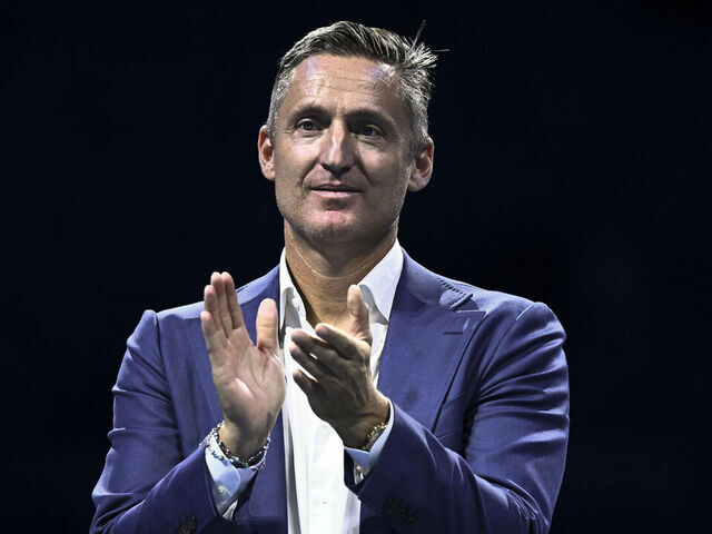 PALA ALPITOUR, TURIN, ITALY - 2022/11/18: Andrea Gaudenzi, chairman of ATP, attends a retirement ceremony to honour some of recently retired players during day six of the Nitto ATP Finals.