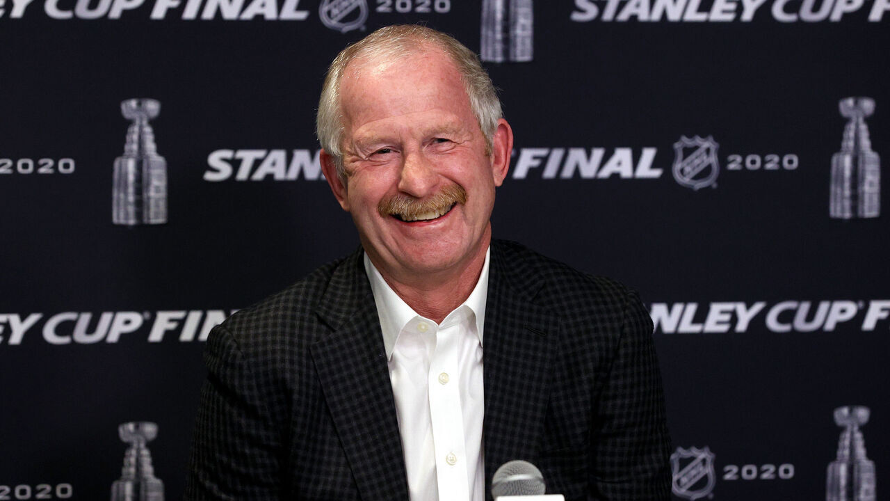 EDMONTON, ALBERTA - SEPTEMBER 18: General manager Jim Nill of the Dallas Stars speaks during media day ahead of the 2020 Stanley Cup Final to be played against the Tampa Bay Lightning at Rogers Place on September 18, 2020 in Edmonton, Alberta.