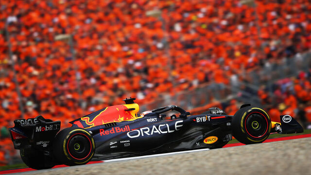 SPIELBERG, AUSTRIA - JULY 02: Max Verstappen of the Netherlands driving the (1) Oracle Red Bull Racing RB19 on track during the F1 Grand Prix of Austria at Red Bull Ring on July 02, 2023 in Spielberg, Austria.