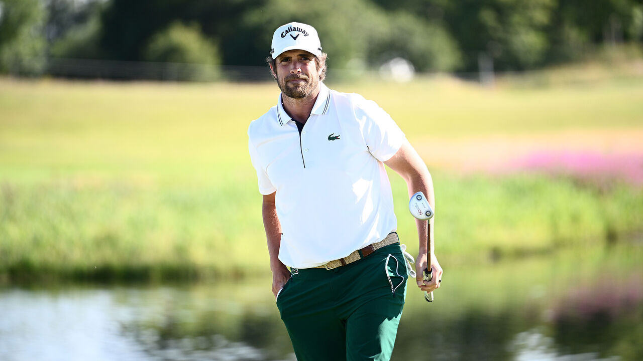 AALBORG, DENMARK - JULY 08: Nacho Elvira of Spain looks on on the18th hole during Day Three of the Made in HimmerLand at Himmerland Golf & Spa Resort on July 08, 2023 in Denmark.