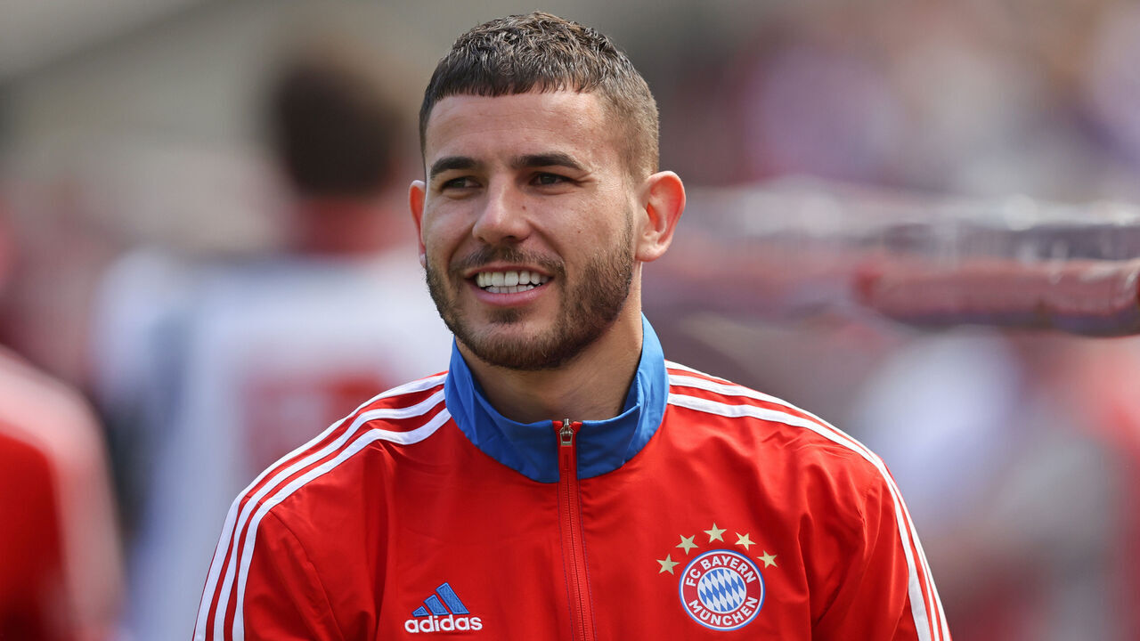 COLOGNE, GERMANY - MAY 27: Lucas Hernandez of Bayern Muenchen during the Bundesliga match between 1. FC Köln and FC Bayern München at RheinEnergieStadion on May 27, 2023 in Cologne, Germany.