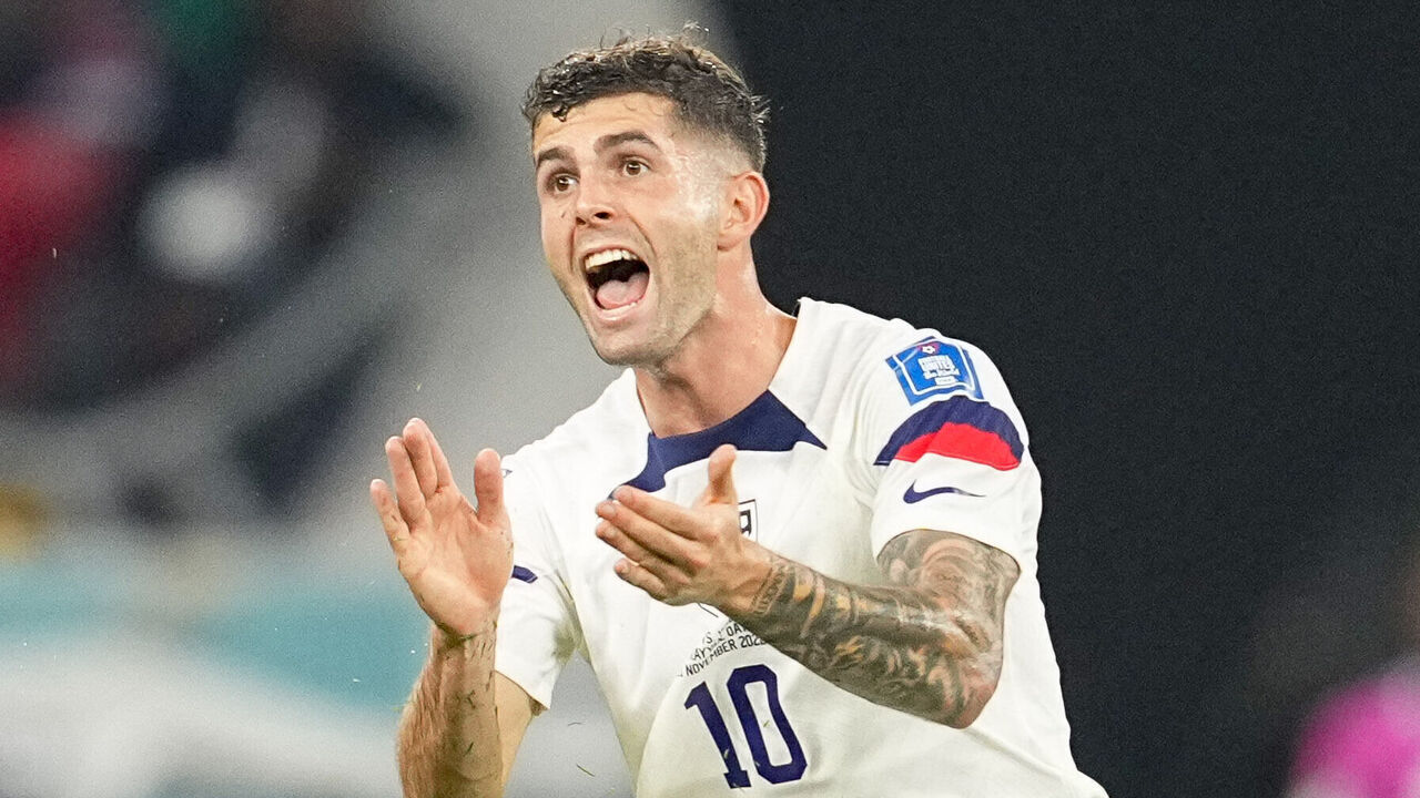 DOHA, QATAR - NOVEMBER 21: Christian Pulisic of USA gestures during the FIFA World Cup Qatar 2022 Group B match between USA and Wales at Ahmad Bin Ali Stadium on November 21, 2022 in Doha, Qatar.