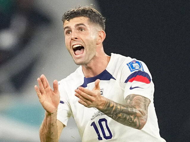 DOHA, QATAR - NOVEMBER 21: Christian Pulisic of USA gestures during the FIFA World Cup Qatar 2022 Group B match between USA and Wales at Ahmad Bin Ali Stadium on November 21, 2022 in Doha, Qatar.