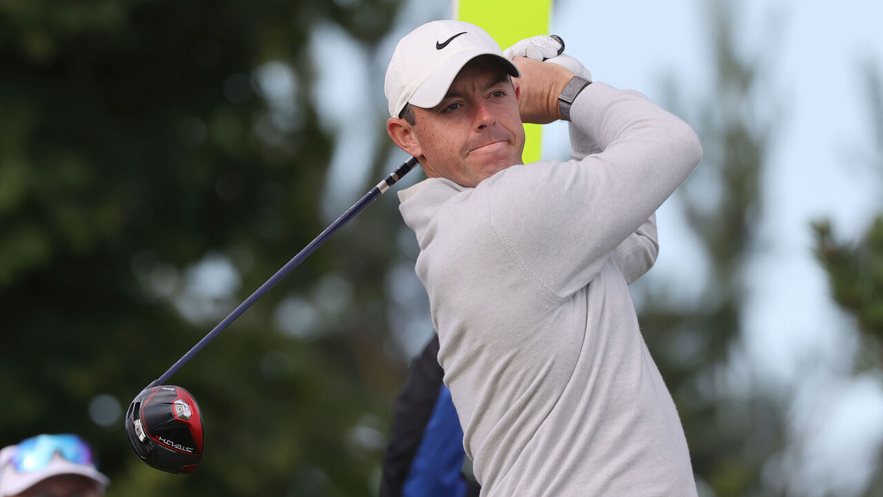 Rory McIlroy tees off from the 10th during round one of the Genesis Scottish Open 2023 at The Renaissance Club, North Berwick. Picture date: Thursday July 13, 2023.