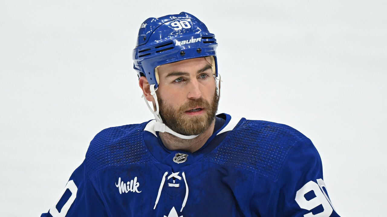 TORONTO, ON - MAY 02: Toronto Maple Leafs Center Ryan O'Reilly (90) in warmups prior to Game 1 of the Eastern Conference Semi Final between the Florida Panthers and Toronto Maple Leafs on May 2, 2023 at Scotiabank Arena in Toronto, ON.
