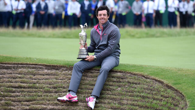 Northern Ireland's Rory McIlroy with the Claret Jug after winning the 2014 Open Championship at Royal Liverpool Golf Club, Hoylake.