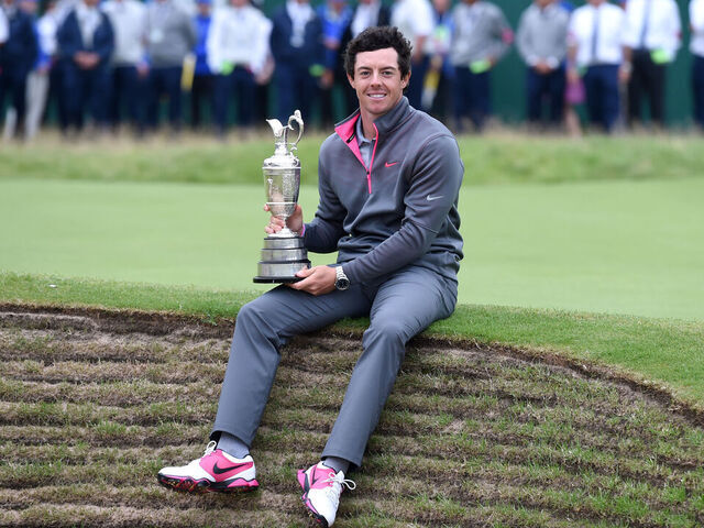 Northern Ireland's Rory McIlroy with the Claret Jug after winning the 2014 Open Championship at Royal Liverpool Golf Club, Hoylake.