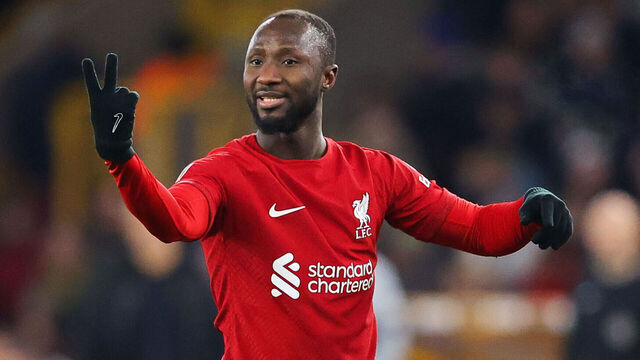 WOLVERHAMPTON, ENGLAND - JANUARY 17: Naby Keita of Liverpool during the FA Cup Third Round replay match between Wolverhampton Wanderers and Liverpool at Molineux on January 17, 2023 in Wolverhampton, England.