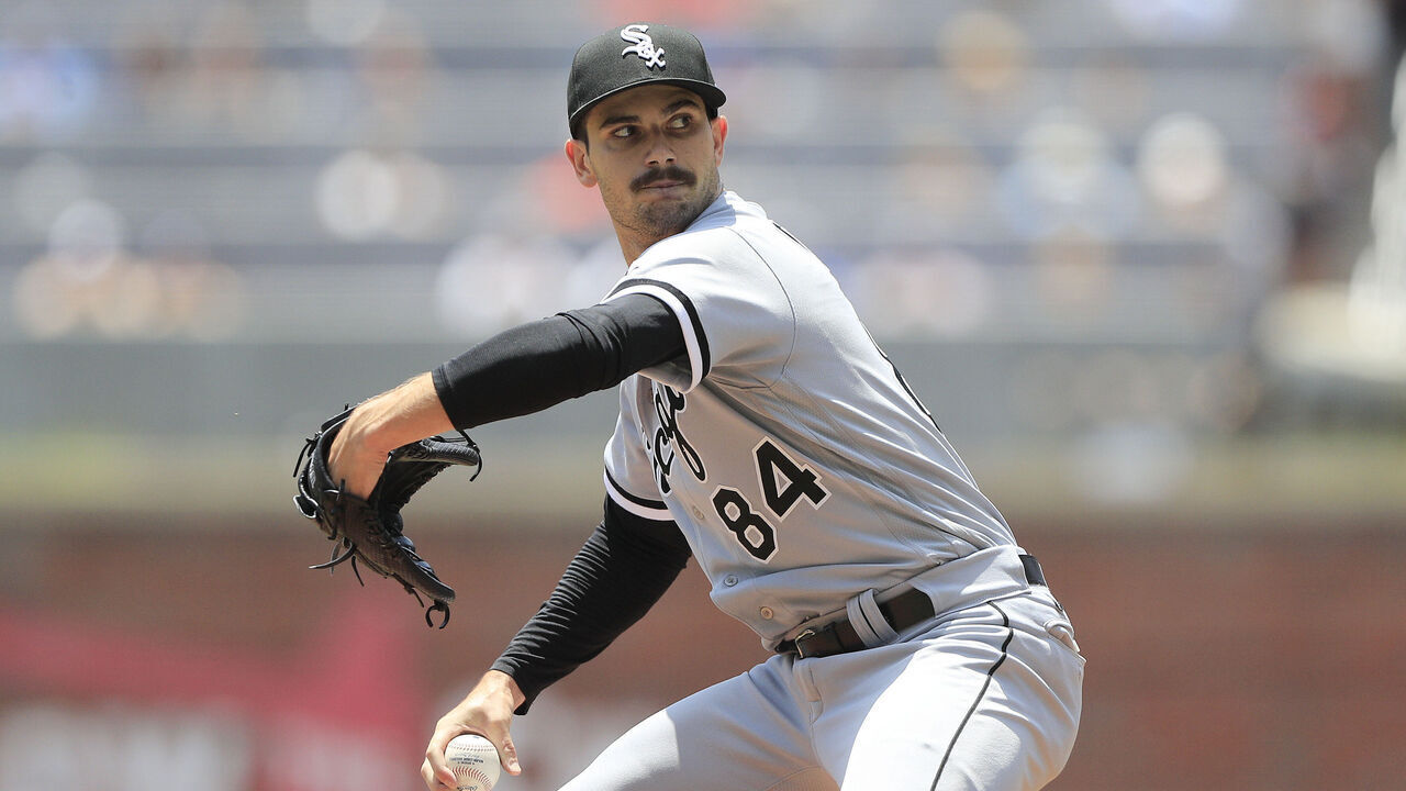 ATLANTA, GA - JULY 16: Chicago White Sox and Georgia native starting pitcher Dylan Cease (84) delivers a pitch during the Sunday afternoon MLB game between the Atlanta Braves and the Chicago White Sox on July 16, 2023 at Truist Park in Atlanta, Georgia.