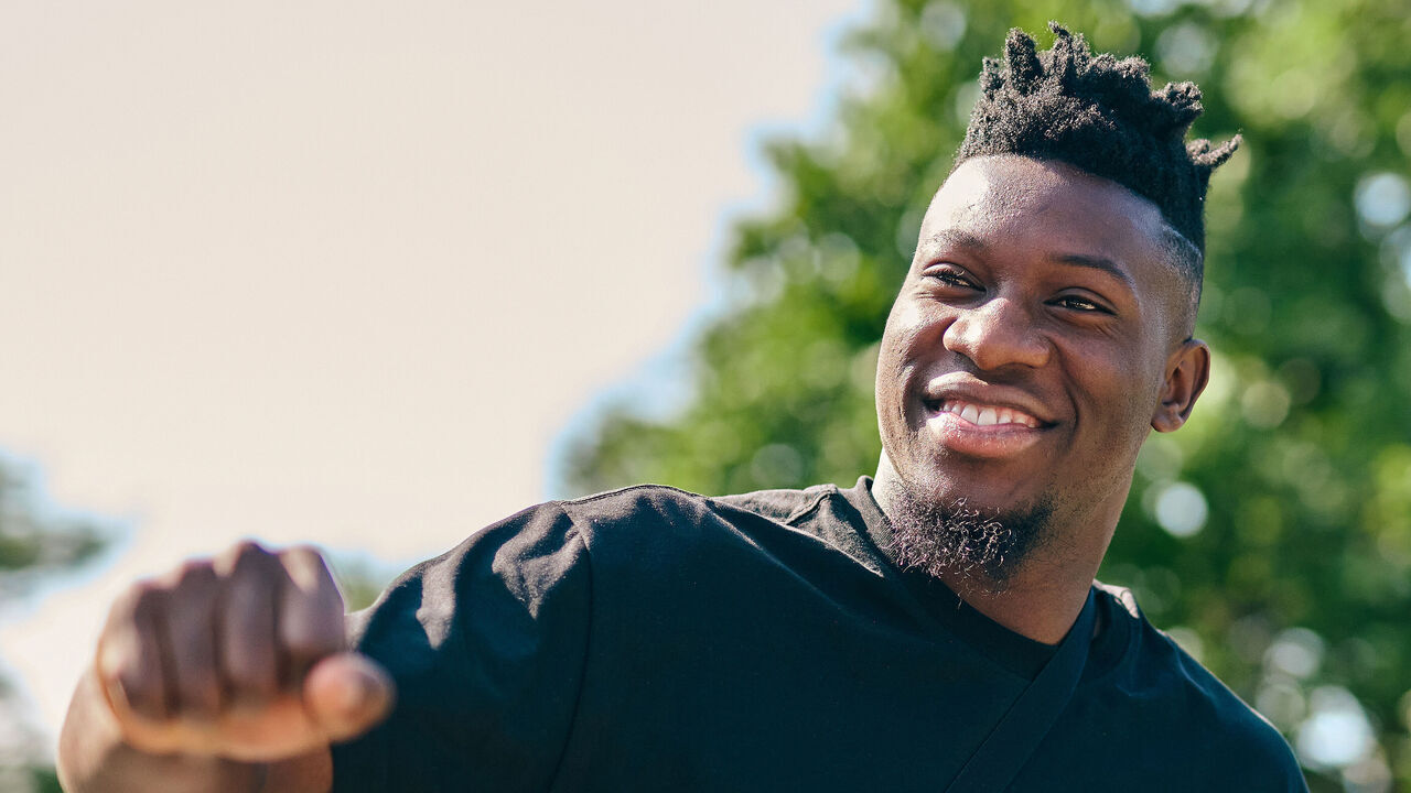 COMO, ITALY - JULY 13: André Onana of FC Internazionale during the FC Internazionale training session at the club's training ground Suning Training Center at Appiano Gentile on July 13, 2023 in Como, Italy.