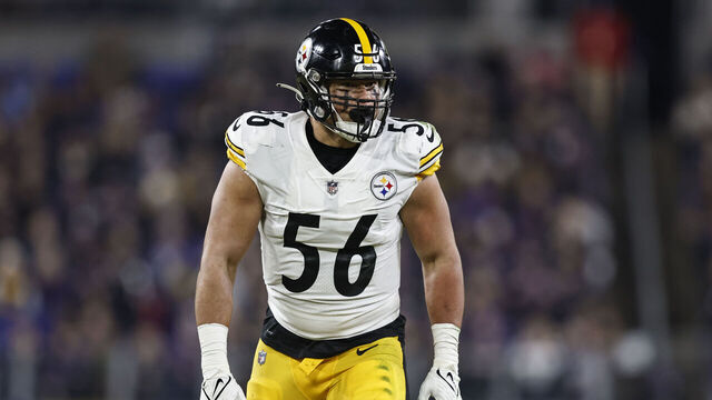 BALTIMORE, MARYLAND - JANUARY 01: Alex Highsmith #56 of the Pittsburgh Steelers lines up during an NFL football game between the Baltimore Ravens and the Pittsburgh Steelers at M&T Bank Stadium on January 01, 2023 in Baltimore, Maryland.