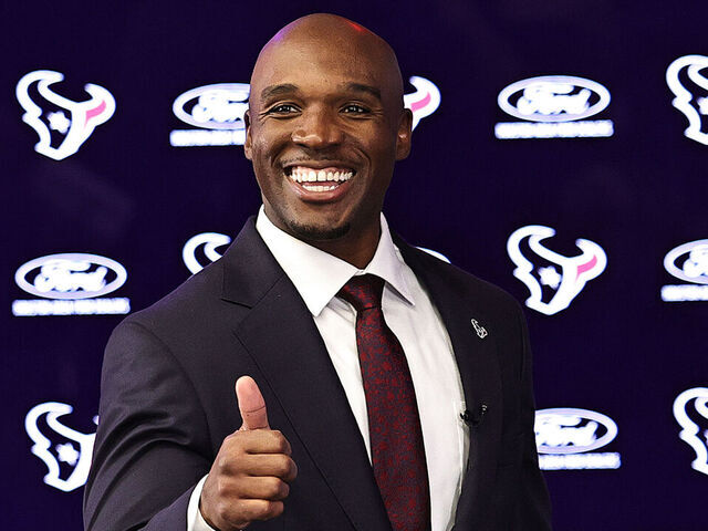 HOUSTON, TEXAS - FEBRUARY 02: Houston Texans introduce DeMeco Ryans as head coach at NRG Stadium on February 02, 2023 in Houston, Texas.