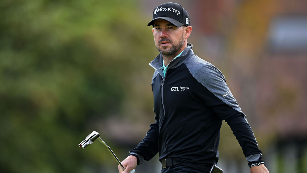 HOYLAKE, ENGLAND - JULY 21: Brian Harman of the United States walks on the 4th green during Day Two of The 151st Open at Royal Liverpool Golf Club on July 21, 2023 in Hoylake, England.