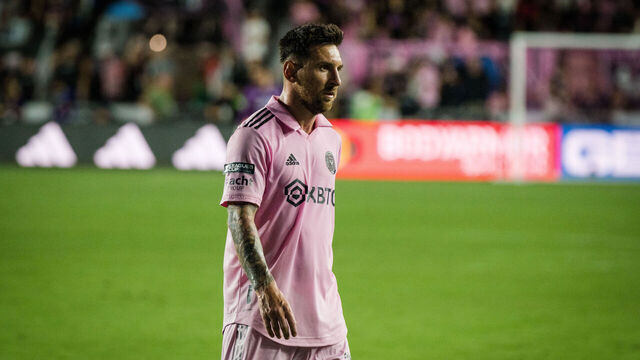FLORIDA, UNITED STATES - JULY 21: Messi of Inter Miami CF gestures during the Leagues Cup 2023 match between Inter Miami CF and Cruz Azul at DRV PNK Stadium in Fort Lauderdale, Florida, on July 21, 2023.