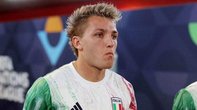 ENSCHEDE, NETHERLANDS - JUNE 18: Mateo Retegui of Italy looks on in the players' tunnel prior to the UEFA Nations League 2022/23 third-place match between Netherlands and Italy at FC Twente Stadium on June 18, 2023 in Enschede, Netherlands.