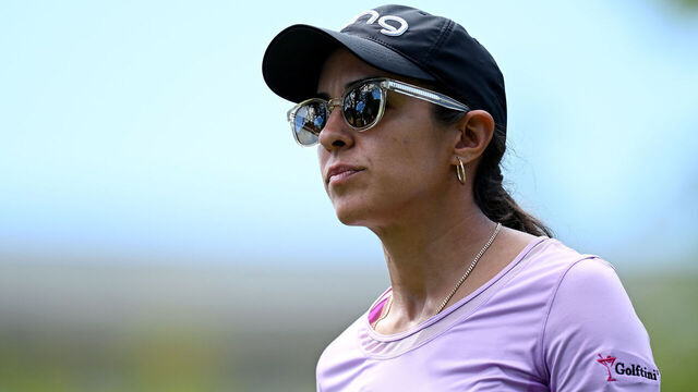 EVIAN-LES-BAINS, FRANCE - JULY 27: Paula Reto of South Africa looks on during the first round of the Amundi Evian Championship at Evian Resort Golf Club on July 27, 2023 in Evian-les-Bains, France.