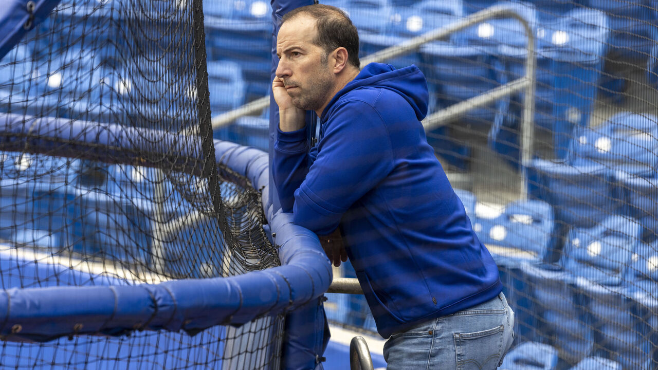 Port St. Lucie, FL: New York Mets general manager Billy Eppler during a spring training workout on Feb. 18, 2023 in Port St. Lucie, Florida.