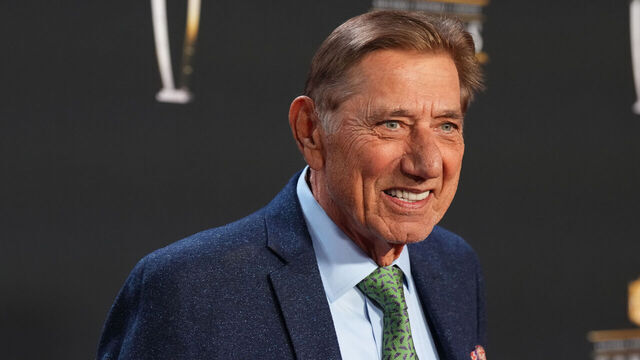 PHOENIX, AZ - FEBRUARY 09: Joe Namath poses for a photo on the red carpet during NFL Honors at the Symphony Hall on February 9, 2023 in Phoenix, Arizona.