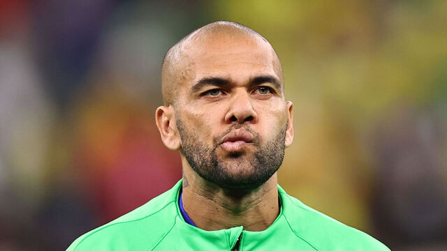 LUSAIL CITY, QATAR - DECEMBER 02: Dani Alves of Brazil captains his side at 39 years old making him the oldest world cup captain during the FIFA World Cup Qatar 2022 Group G match between Cameroon and Brazil at Lusail Stadium on December 2, 2022 in Lusail City, Qatar.
