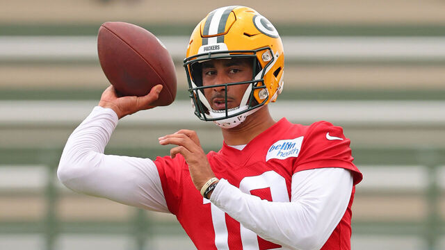 ASHWAUBENON, WISCONSIN - MAY 31: Jordan Love #10 of the Green Bay Packers participates in an OTA practice session at Don Hutson Center on May 31, 2023 in Ashwaubenon, Wisconsin.