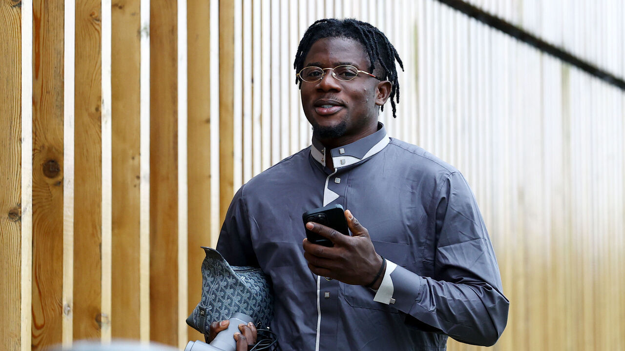 SOUTHAMPTON, ENGLAND - JUNE 28: Mohammed Salisu as Southampton FC players return for their first day of pre season at the Staplewood Campus on June 28, 2023 in Southampton, England.