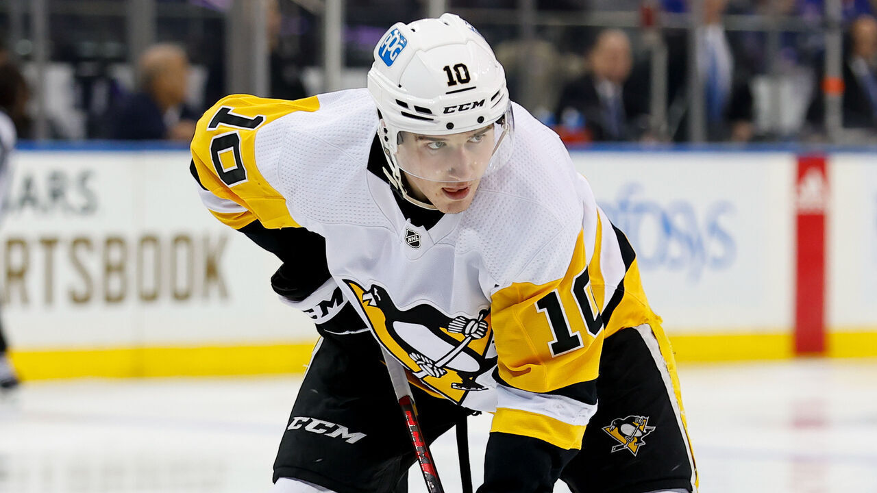 NEW YORK, NY - MARCH 18: Drew O'Connor #10 of the Pittsburgh Penguins during the game against the New York Rangers on March 18, 2023 at Madison Square Garden in New York, New York.
