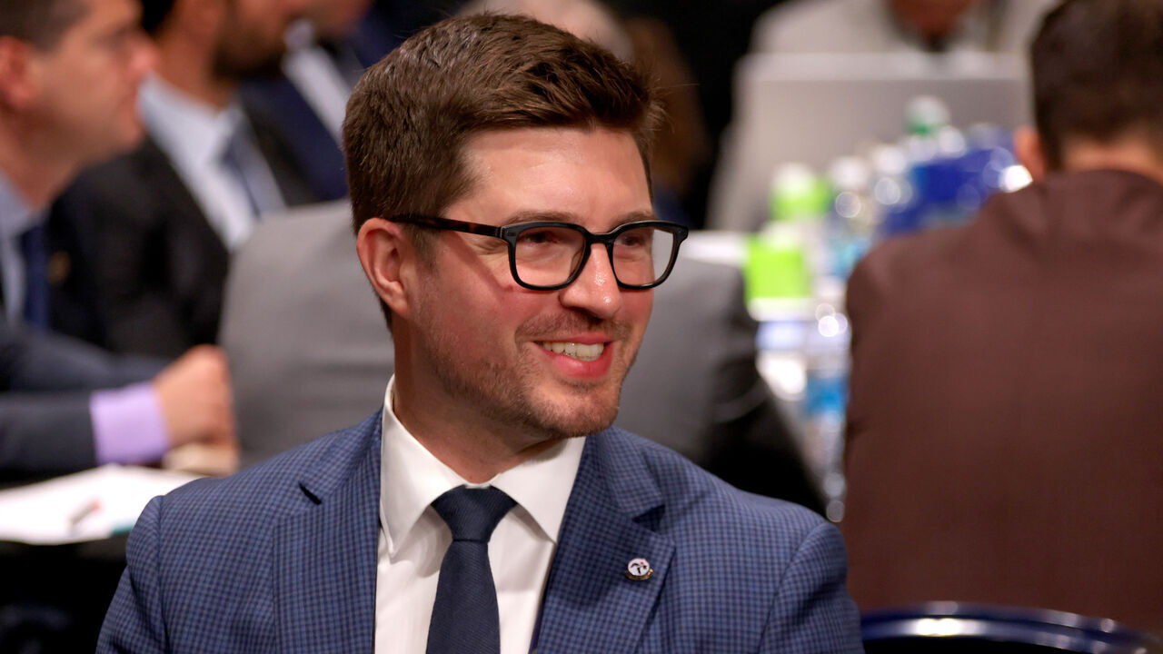 NASHVILLE, TENNESSEE - JUNE 29: Kyle Dubas of the Toronto Maple Leafs looks on during the 2023 Upper Deck NHL Draft - Rounds 2-7 at Bridgestone Arena on June 29, 2023 in Nashville, Tennessee.