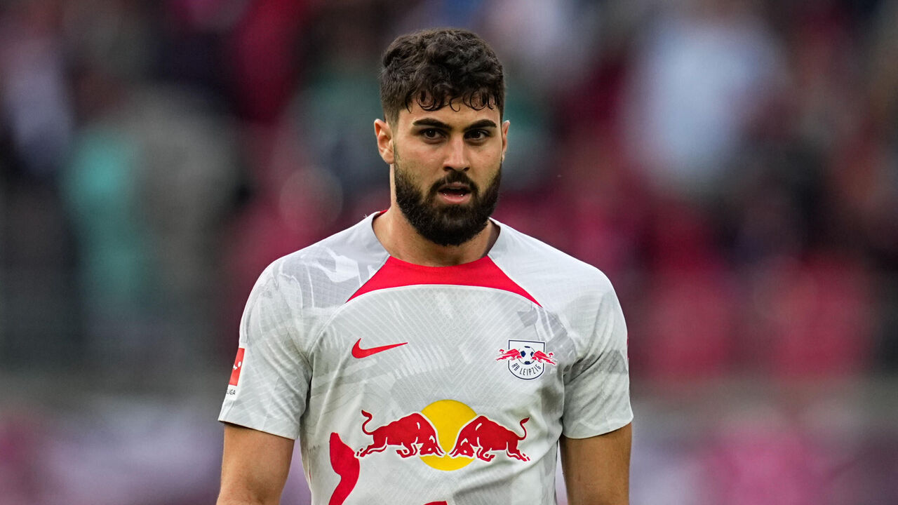 LEIPZIG, GERMANY - MAY 14: Josko Gvardiol of RB Leipzig looks on during the Bundesliga match between RB Leipzig and SV Werder Bremen at Red Bull Arena on May 14, 2023 in Leipzig, Germany.