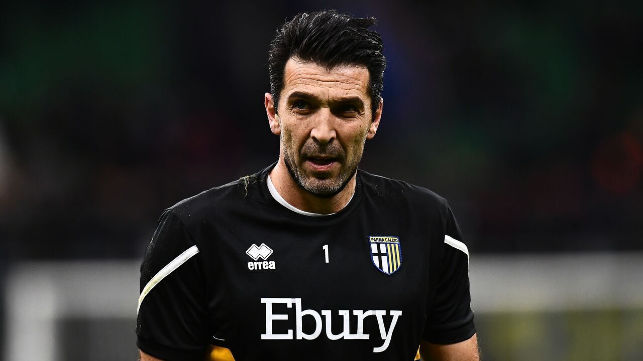 MILAN, ITALY - JANUARY 10: Gianluigi Buffon of Parma Calcio looks on during the Coppa Italia match between FC Internazionale and Parma Calcio at Stadio Giuseppe Meazza on January 10, 2023 in Milan, Italy.