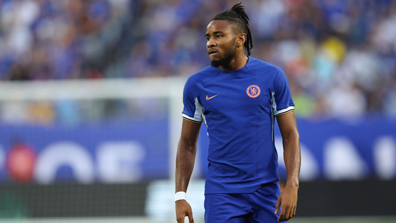 CHICAGO, ILLINOIS - AUGUST 2: Christopher Nkunku of Chelsea during the pre-season friendly match between Chelsea FC and Borussia Dortmund at Soldier Field on August 2, 2023 in Chicago, Illinois.