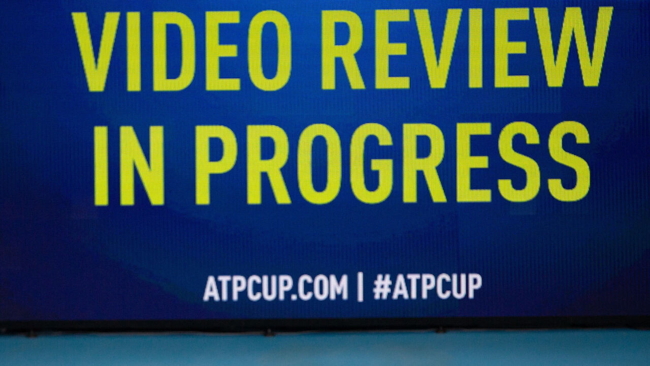 SYDNEY, AUSTRALIA - JANUARY 11: Daniil Medvedev of Russia waits for a video review during day nine of the semi-final singles match at the 2020 ATP Cup Tennis at Ken Rosewall Arena on January 11, 2020 in Sydney, Australia.