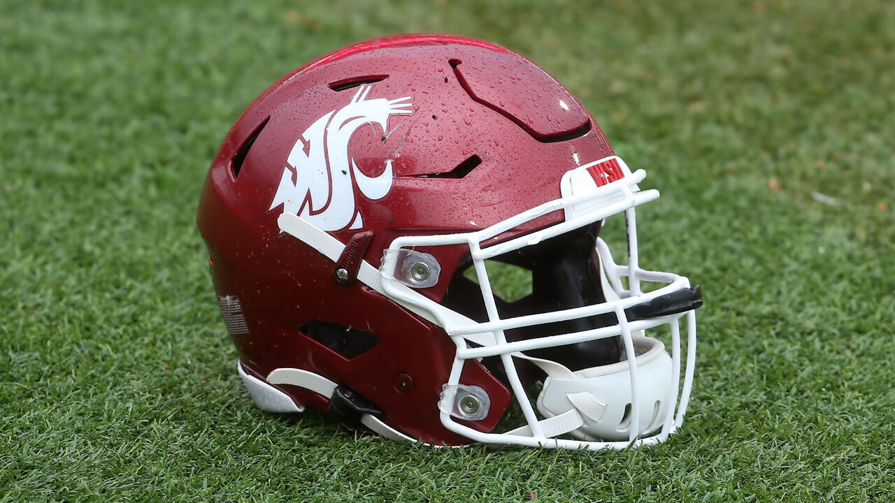 MOBILE, AL - FEBRUARY 02: A general view of a Washington State Cougars helmet during the Reese's Senior Bowl practice session on February 2, 2002 at Hancock Whitney Stadium in Mobile, Alabama.