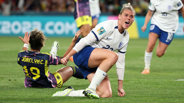 England's Alessia Russo celebrates scoring their side's second goal of the game during the FIFA Women's World Cup quarter-final at Stadium Australia, Sydney. Picture date: Saturday August 12, 2023.