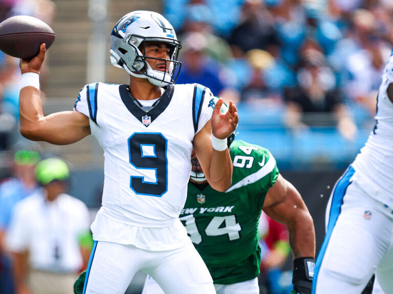 Bryce Young of the Carolina Panthers carries the ball during an NFL News  Photo - Getty Images