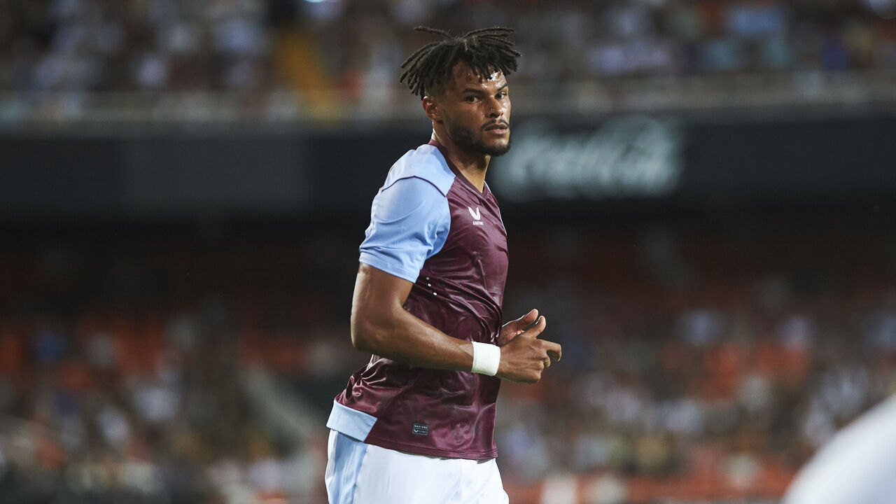 VALENCIA, SPAIN - AUGUST 5: Tyrone Mings of Aston Villa looks on during the Friendly Match between Valencia CF vs Aston Villa at Estadio Mestalla on August 5, 2023 in Valencia, Spain.