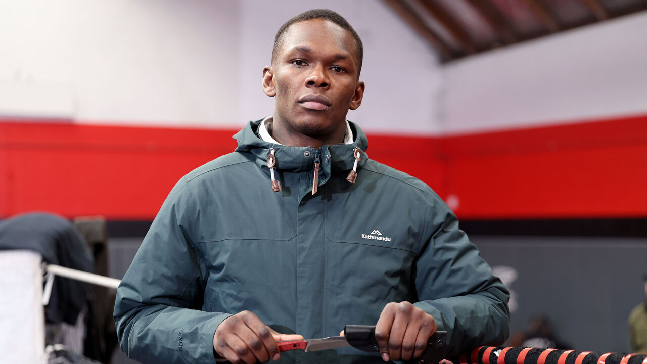 AUCKLAND, NEW ZEALAND - AUGUST 11: Israel Adesanya poses for a portrait during a UFC 293 media opportunity at CKB on August 11, 2023 in Auckland, New Zealand.