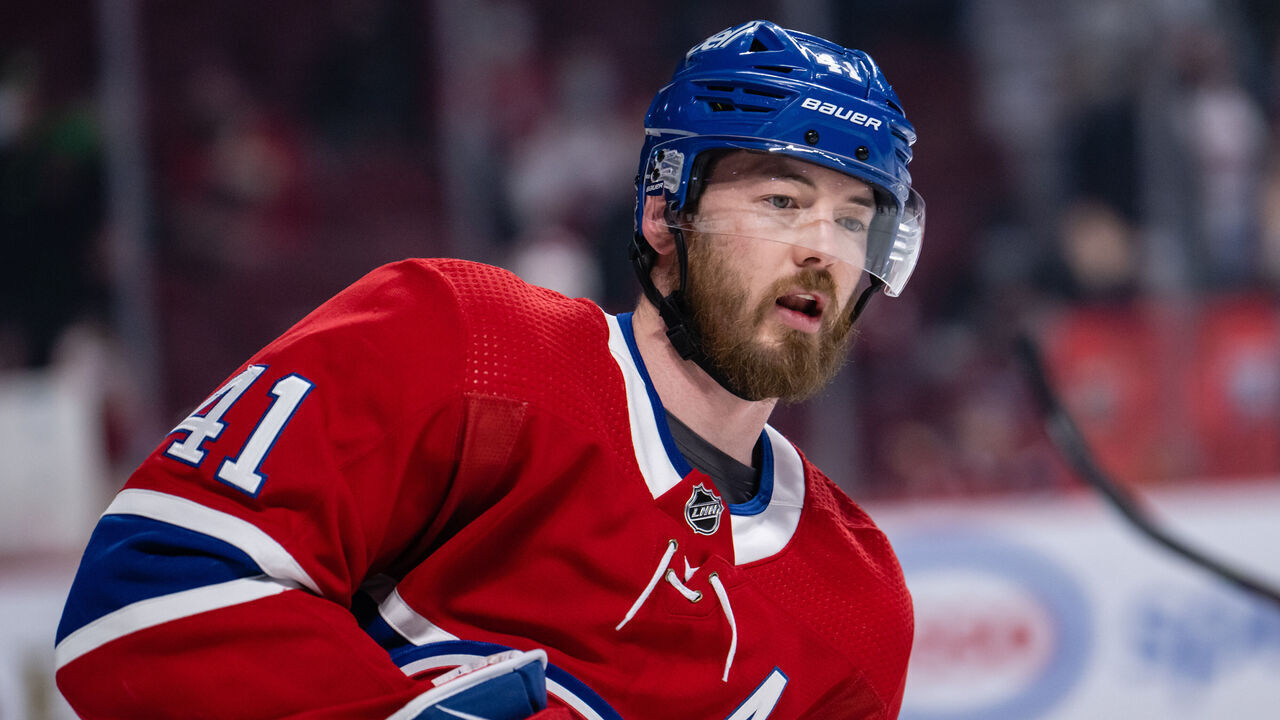 MONTREAL, QC - MARCH 17: Paul Byron (41) of the Montreal Canadiens skates during the warmup period of the NHL game between the Dallas Stars and the Montreal Canadiens on March 17, 2022, at the Bell Centre in Montreal, QC