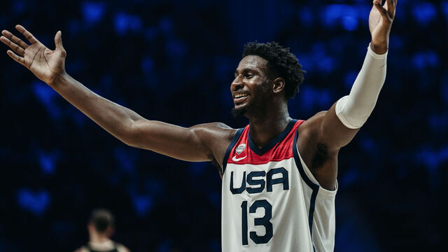 Jaren Jackson Jr. of USA Team in action during the Torneo Ciudad de Malaga, basketball match played between Spain and USA on August 13, 2023, in Malaga, Spain.