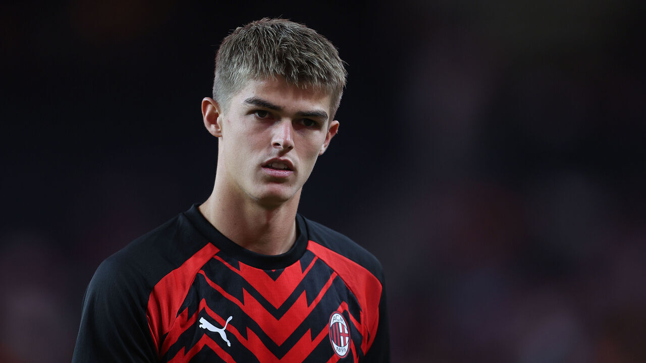 LAS VEGAS, NEVADA - AUGUST 1: Charles De Ketelaere #90 of AC Milan looks on during the pre-season friendly match between AC Milan and FC Barcelona at Allegiant Stadium on August 1, 2023 in Las Vegas, Nevada.