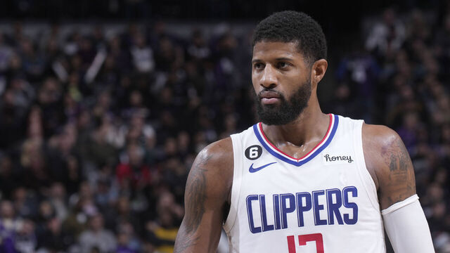 SACRAMENTO, CA - MARCH 3: Paul George #13 of the Los Angeles Clippers looks on during the game against the Sacramento Kings on March 3, 2023 at Golden 1 Center in Sacramento, California. NOTE TO USER: User expressly acknowledges and agrees that, by downloading and or using this photograph, User is consenting to the terms and conditions of the Getty Images Agreement. Mandatory Copyright Notice: Copyright 2023 NBAE