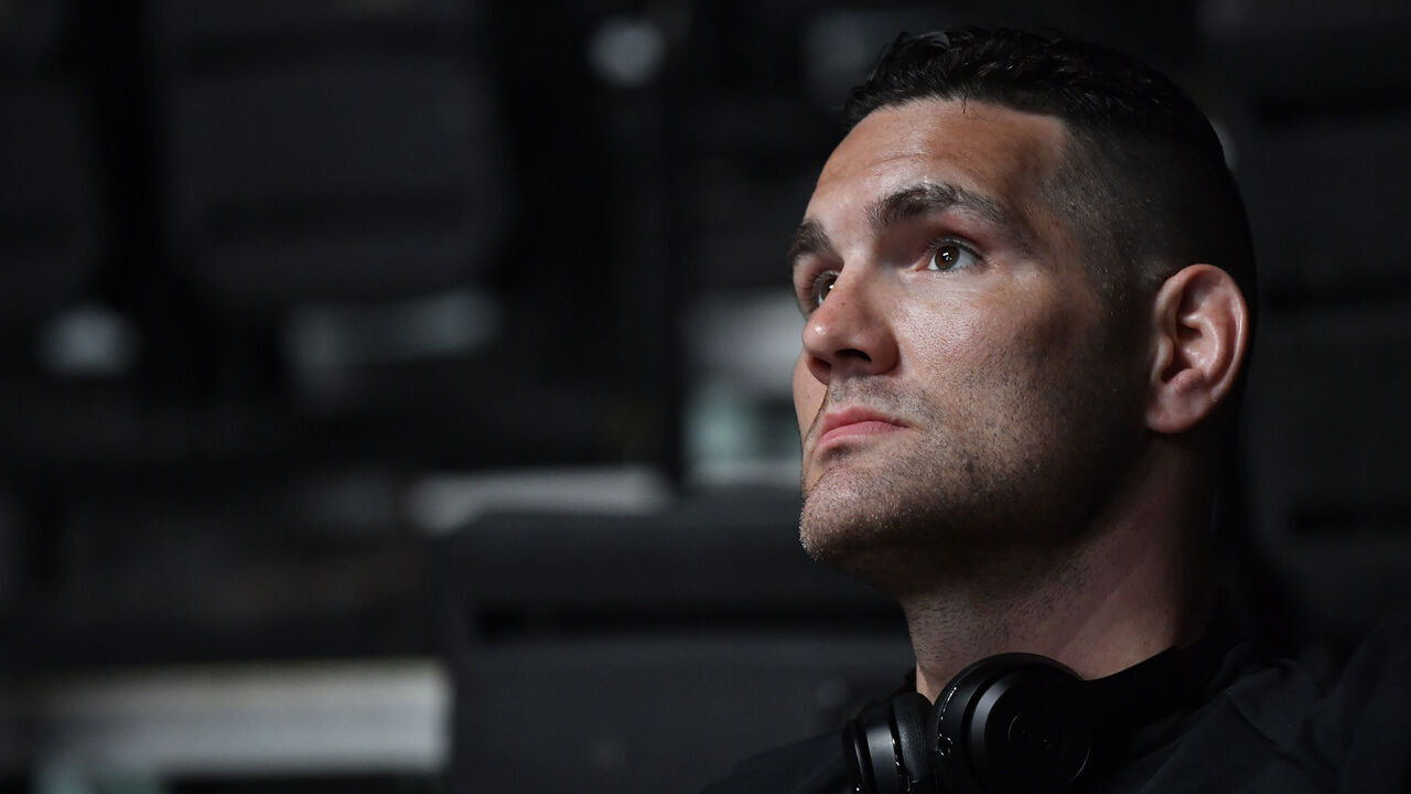 JACKSONVILLE, FLORIDA - APRIL 23: Chris Weidman waits backstage during the ceremonial UFC 261 weigh-in at VyStar Veterans Memorial Arena on April 23, 2021 in Jacksonville, Florida.
