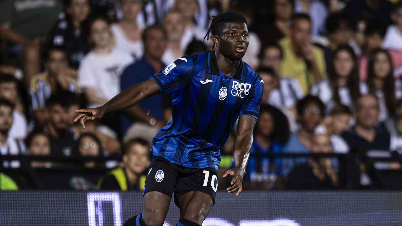 OROGEL STADIUM DINO MANUZZI, CESENA, ITALY - 2023/08/12: El Bilal Toure of Atalanta BC in action during the friendly football match between Juventus FC and Atalanta BC. The match ended 0-0 tie.