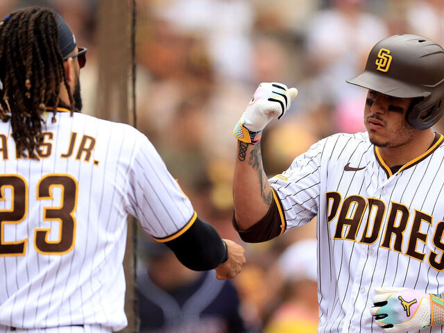 Luis Garcia of the San Diego Padres looks on after being taken out of  News Photo - Getty Images